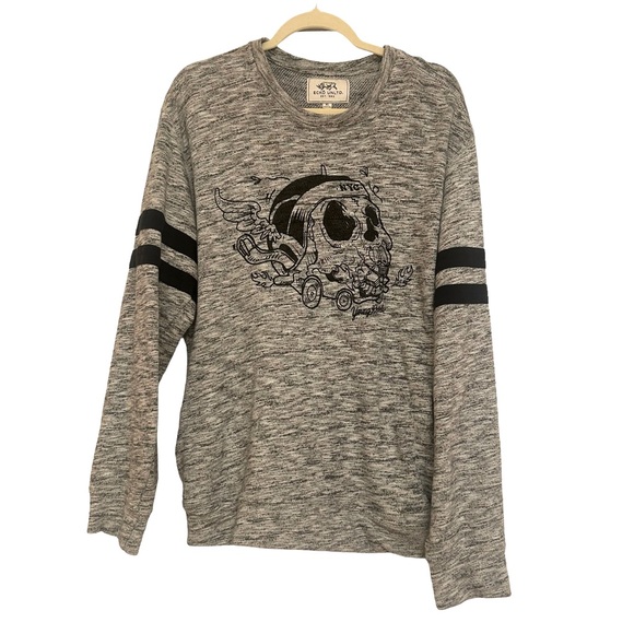 Ecko Unltd. Vintage Men’s Y2K Sweatshirt Sweater Rebel Ride Crewneck Gray Sz XL